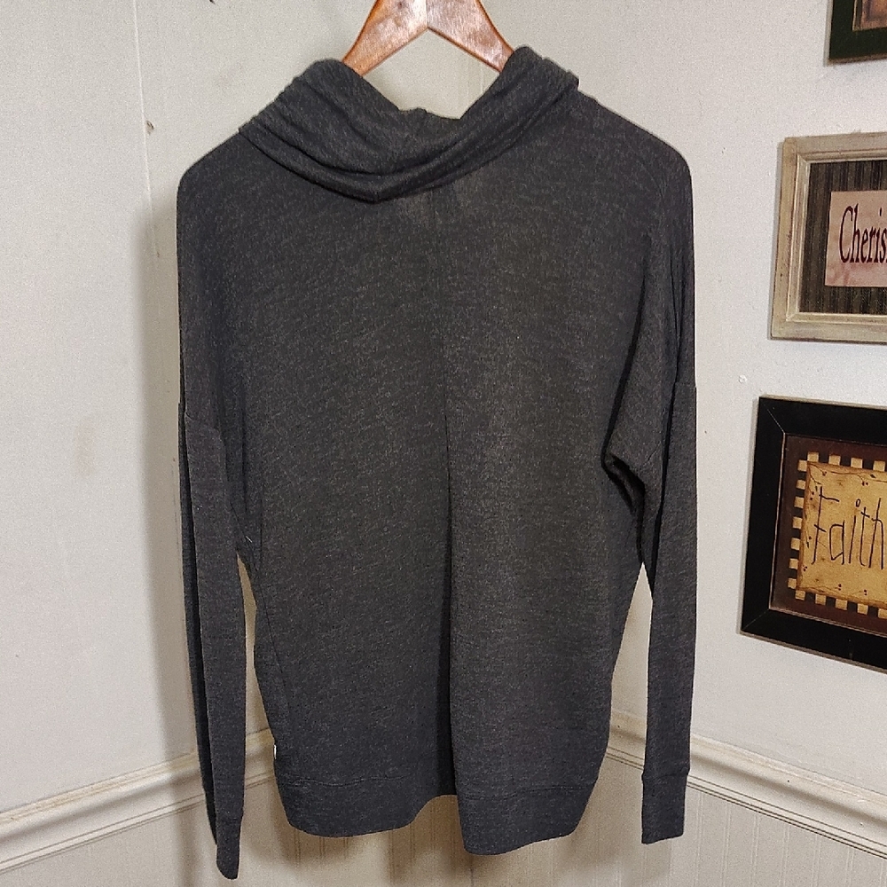 Yogalicious Dark Gray Cowl Neck Sweater - Picture 6 of 6